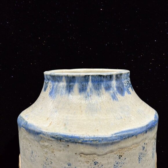 Antique Stoneware Large Cookie Jar 3D Vintage Studio Art Pottery 13”T 8”W - Picture 4 of 9